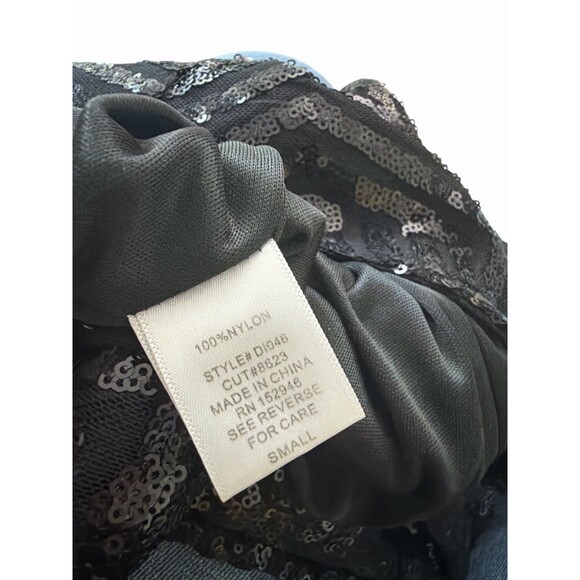 Black Sequin Long Sleeve Evening Gown Women’s Small Elegant Formal Dress - Picture 11 of 12